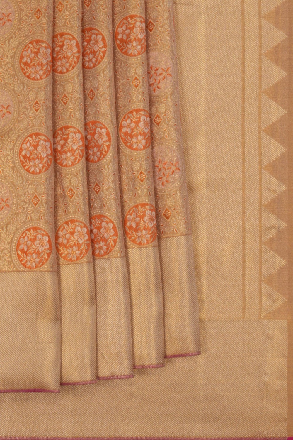 Image of Kanchipattu Tissue Brocade Gold Saree