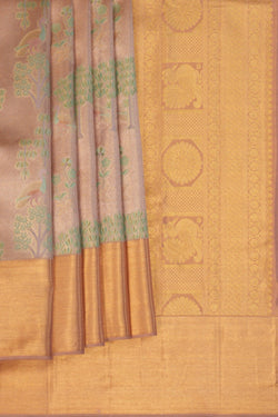 Image of Kanchipattu Tissue Brocade Gold Saree