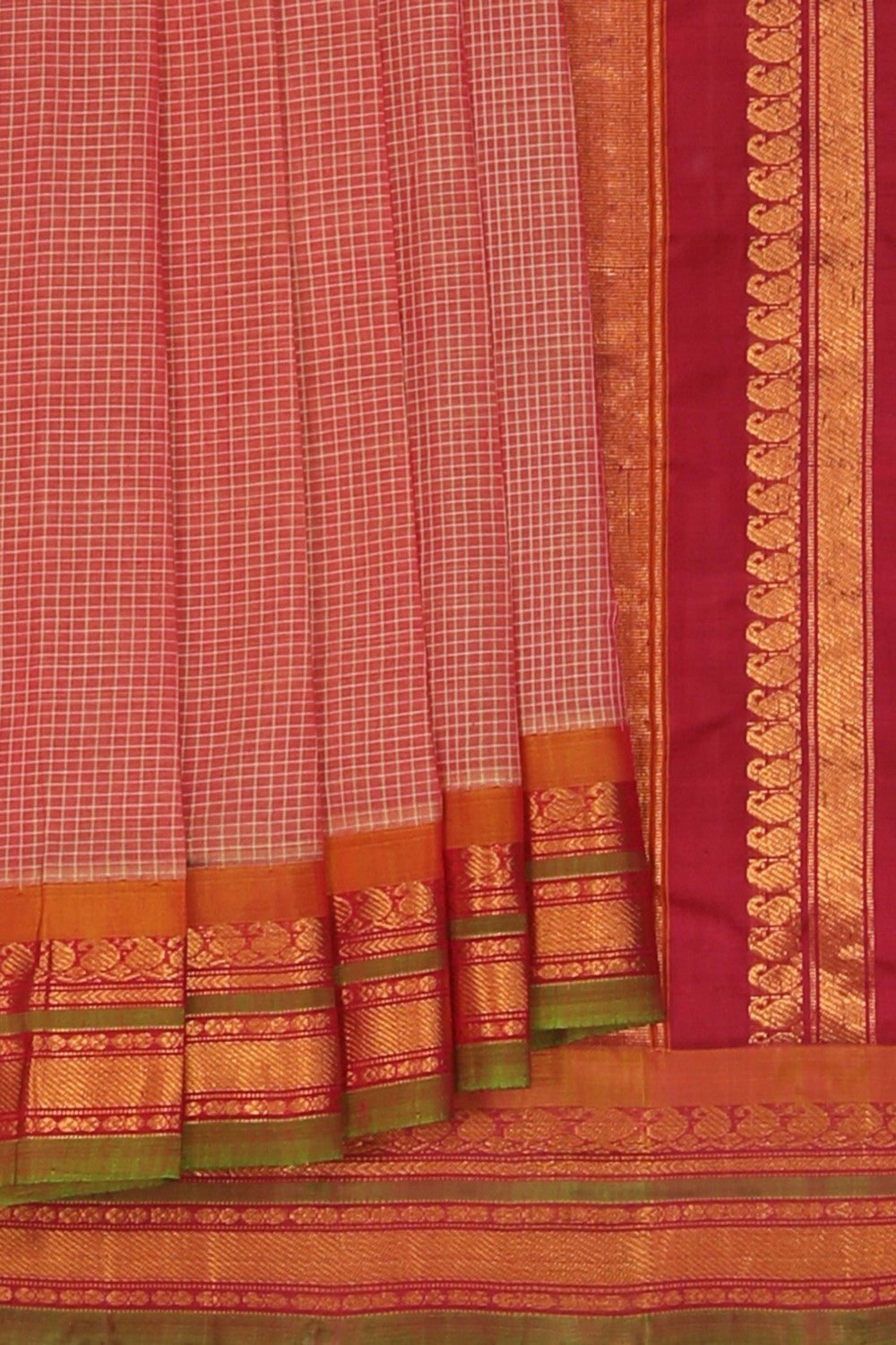 Gadwal Cotton Pink Saree