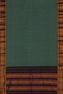 Image of Gadwal Cotton Teal Green Saree