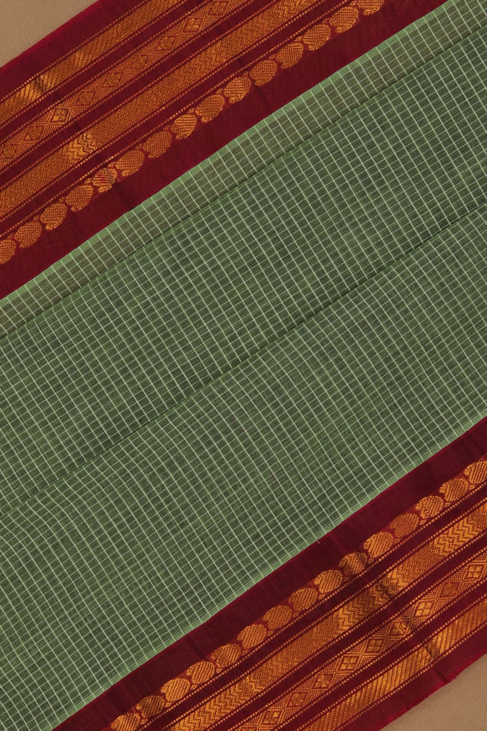 Gadwal Cotton Green Saree