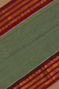 Image of Gadwal Cotton Green Saree