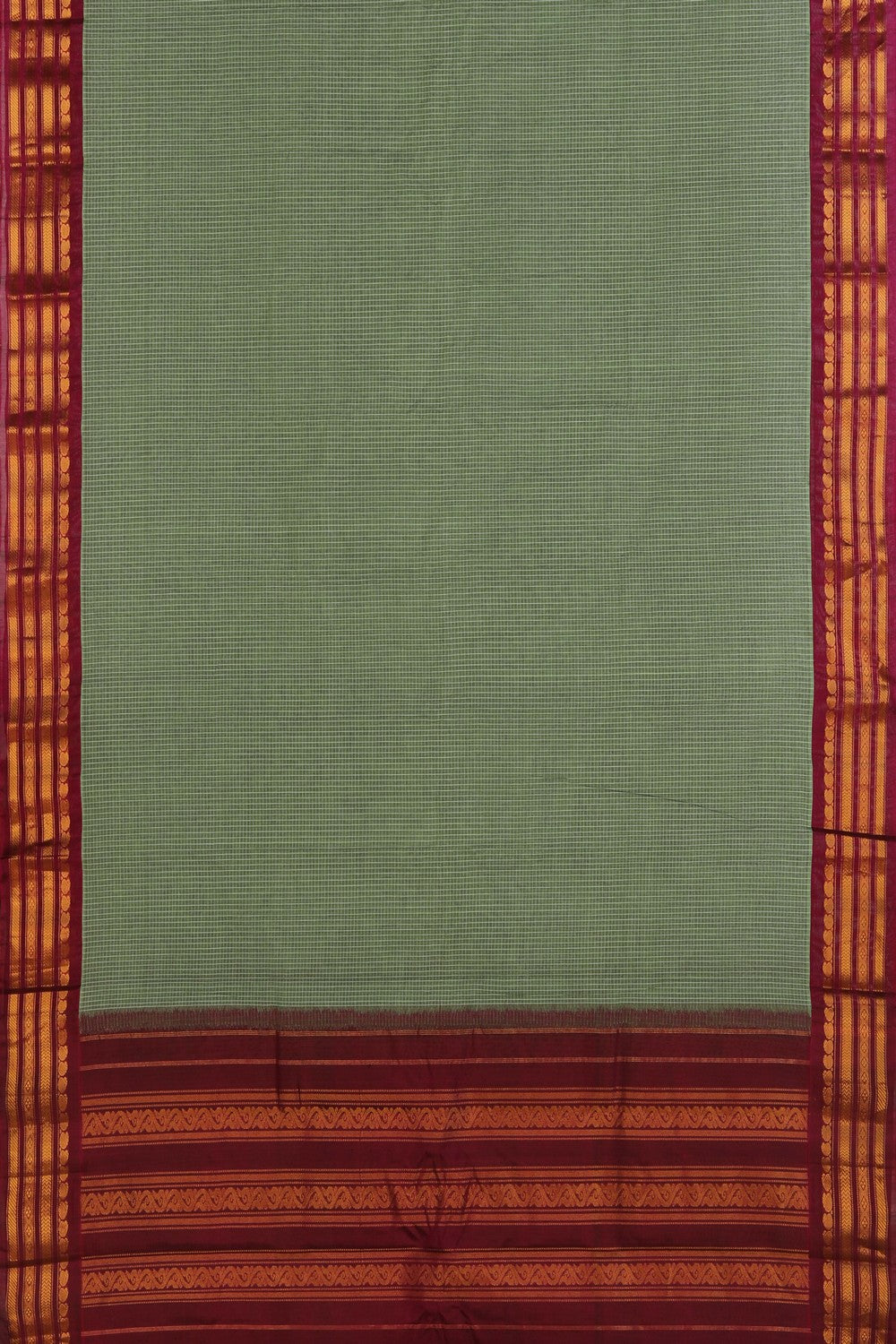 Gadwal Cotton Green Saree
