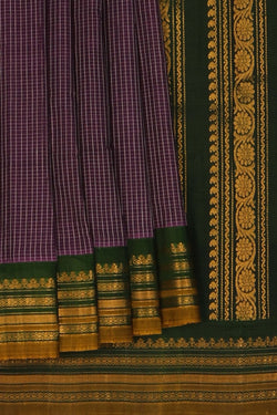 Image of Gadwal Cotton Purple Saree