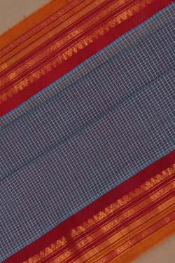 Image of Gadwal Cotton Smoky Grey Saree