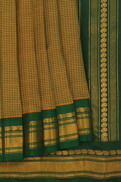 Image of Gadwal Cotton Green Saree