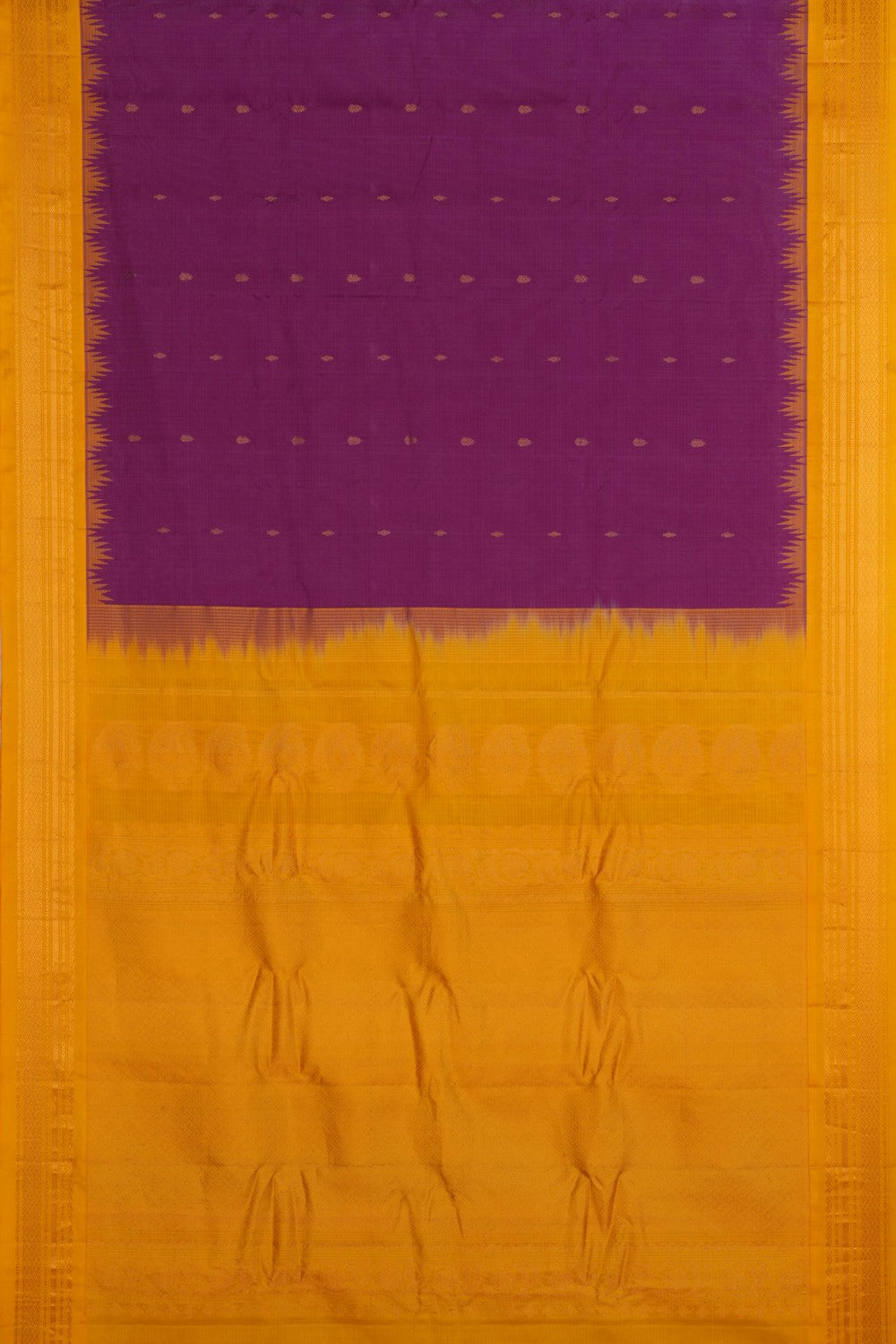 Image of Gadwal Cotton Silk Purple Saree