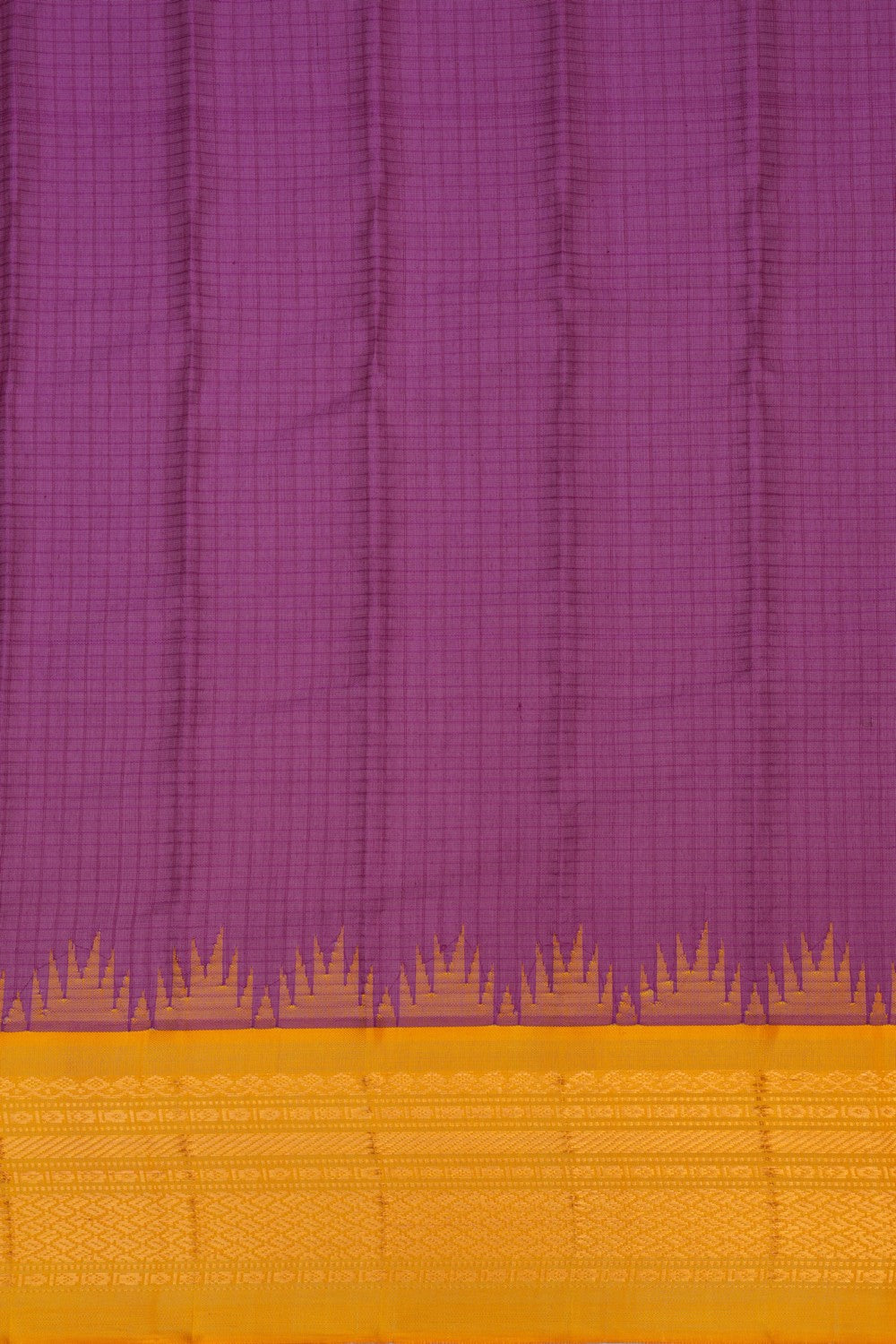 Image of Gadwal Cotton Silk Purple Saree