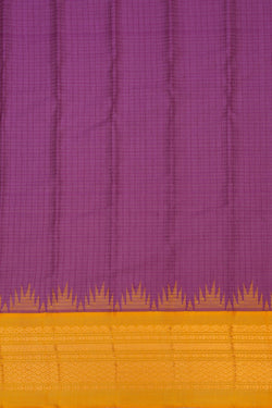 Image of Gadwal Cotton Silk Purple Saree