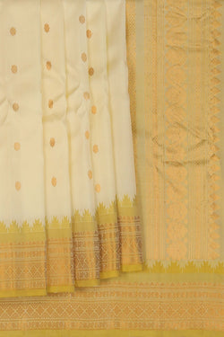 Image of Gadwal Silk Off-White Saree