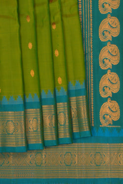 Image of Gadwal Silk Green Saree