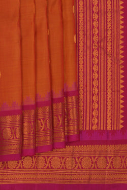 Image of Gadwal Silk Mustard Saree