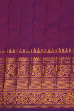 Image of Gadwal Silk Kattam Orange Saree