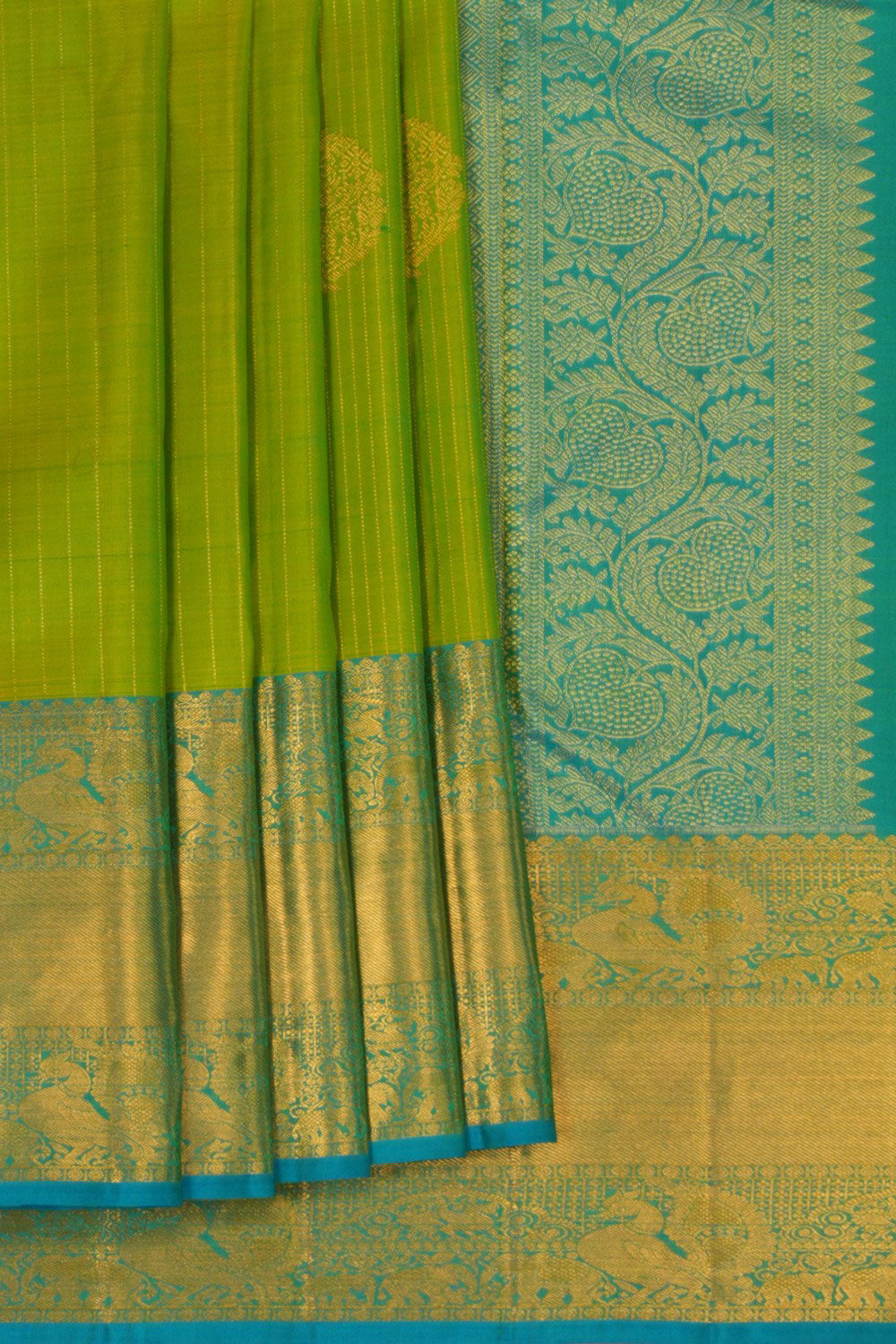 Image of Kanchi Silk Vibrant Green Saree