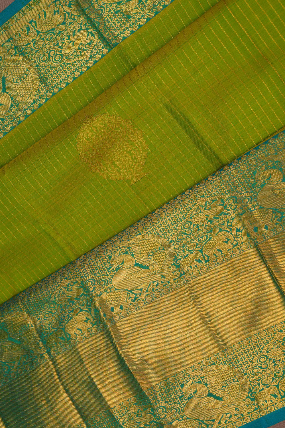 Image of Kanchi Silk Vibrant Green Saree