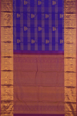 Image of Purple Kattam Kanchi Silk Saree