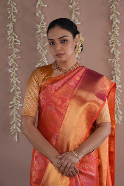 Image of Kanchipattu Brocade Fuchsia Pink Saree