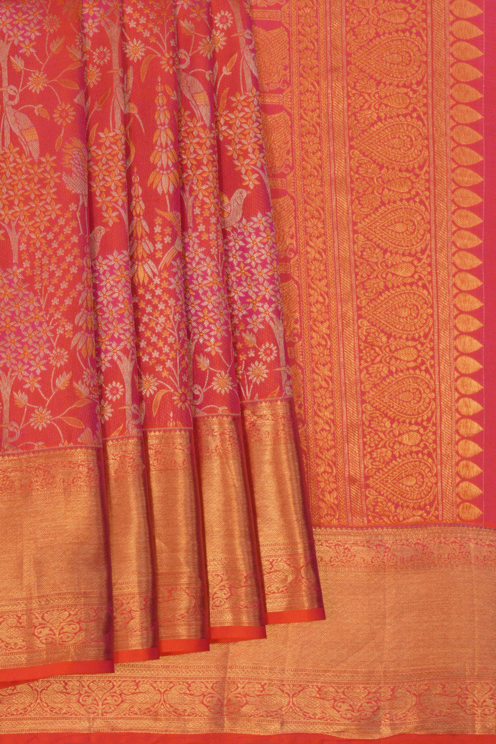 Kanchipattu Brocade Fuchsia Pink Saree