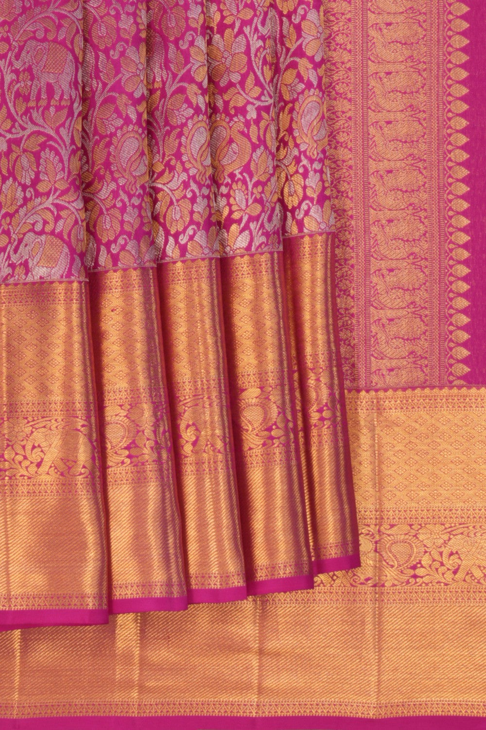 Image of Kanchipattu Brocade Pink Saree