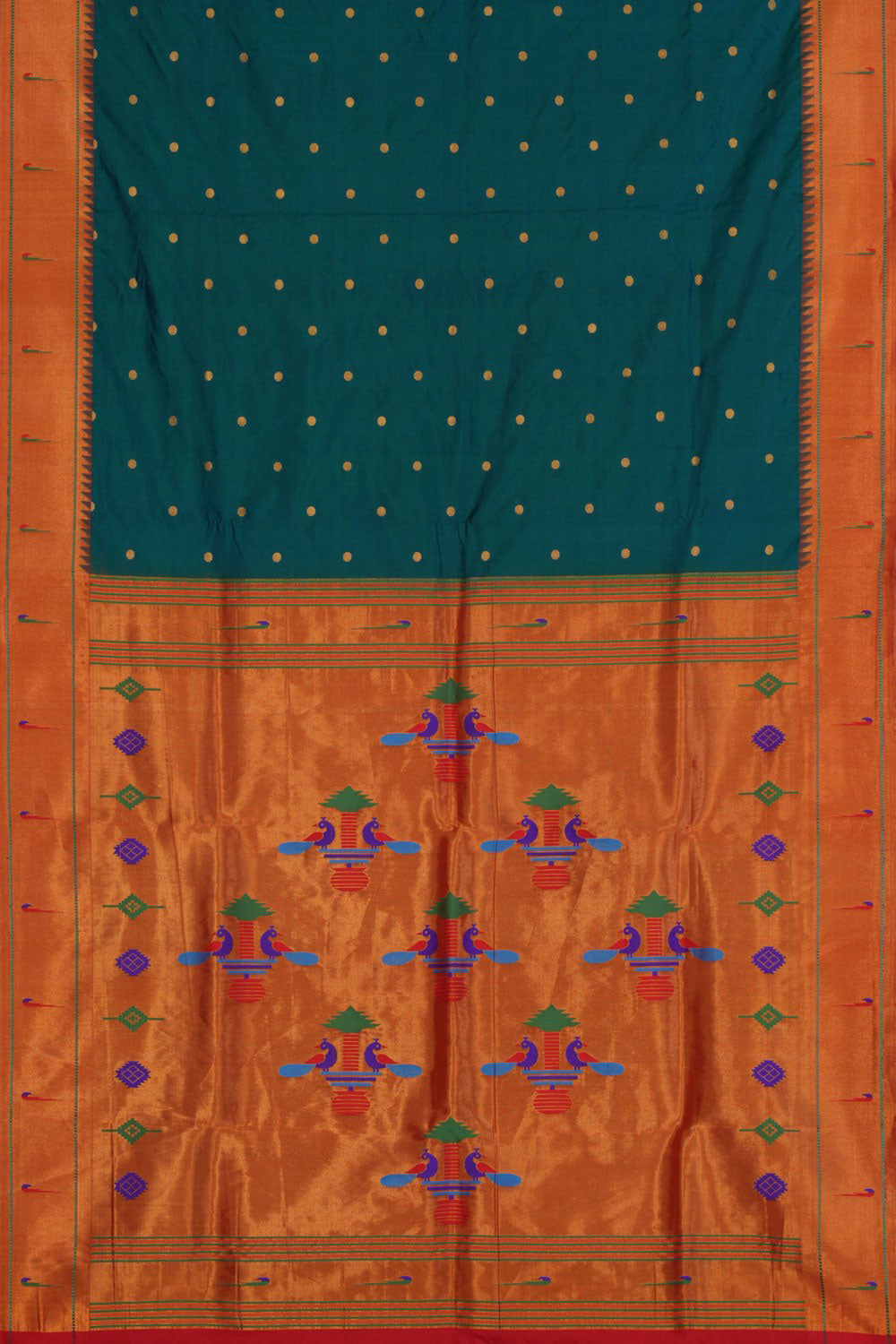 Paithani Teal Green Saree