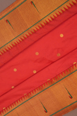 Image of Paithani Coral Orange Saree