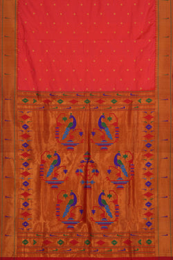 Image of Paithani Coral Orange Saree