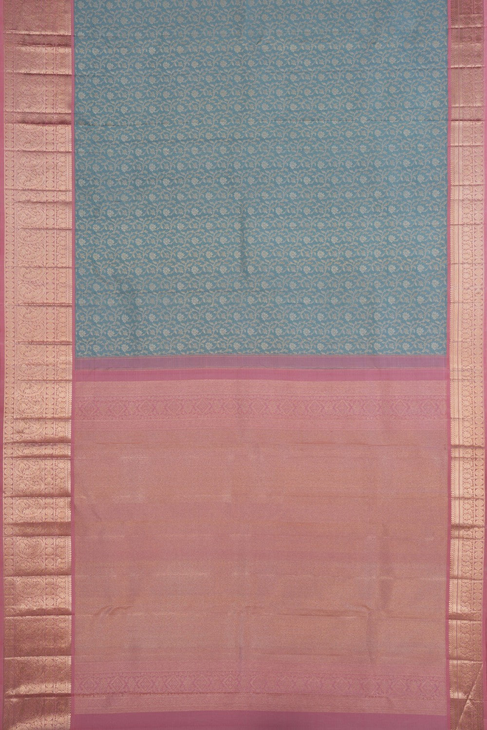 Image of Kanchipattu Tissue Brocade Smoky Grey Saree
