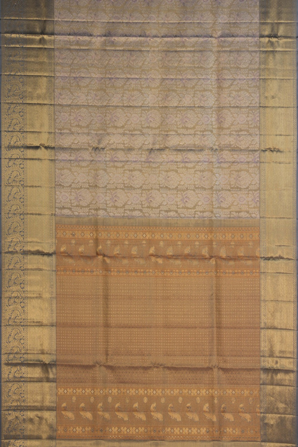 Image of Kanchipattu Tissue Brocade Gold Saree