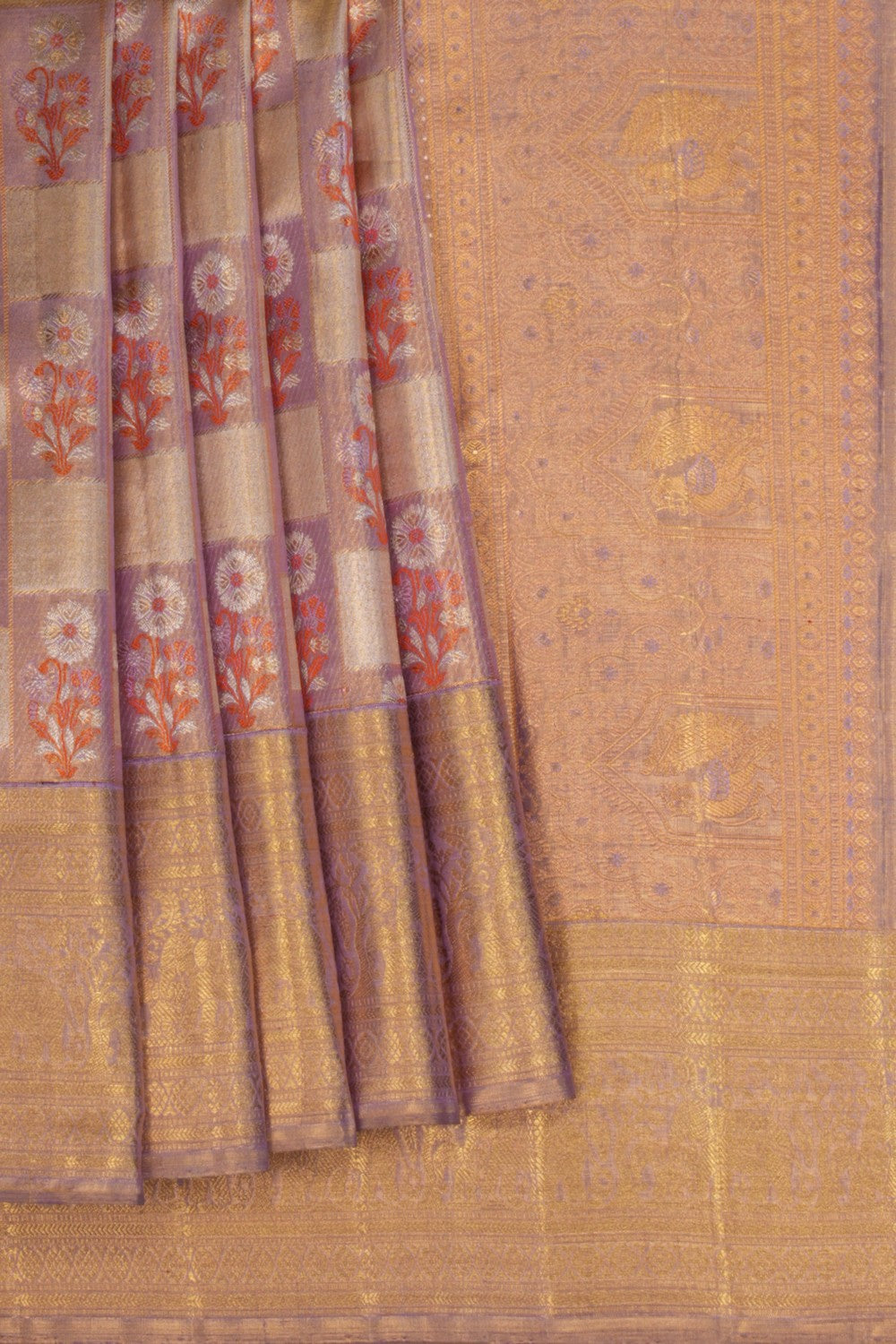 Image of Kanchipattu Tissue Brocade Lavender Saree