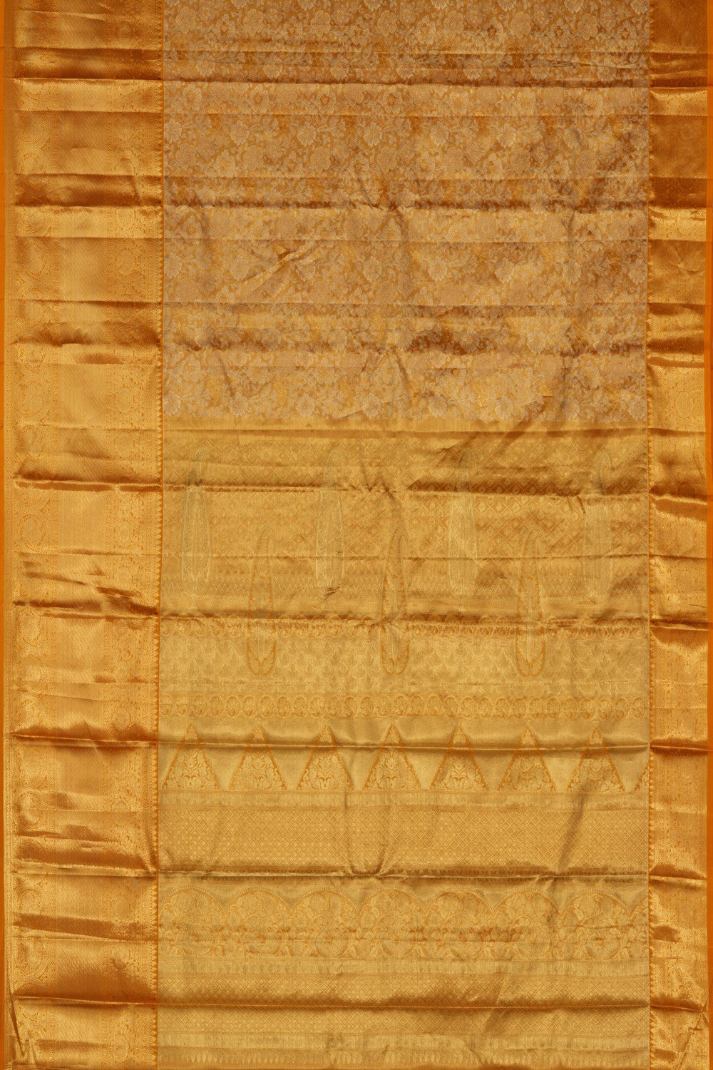 Kanchipattu Tissue Brocade Gold Saree