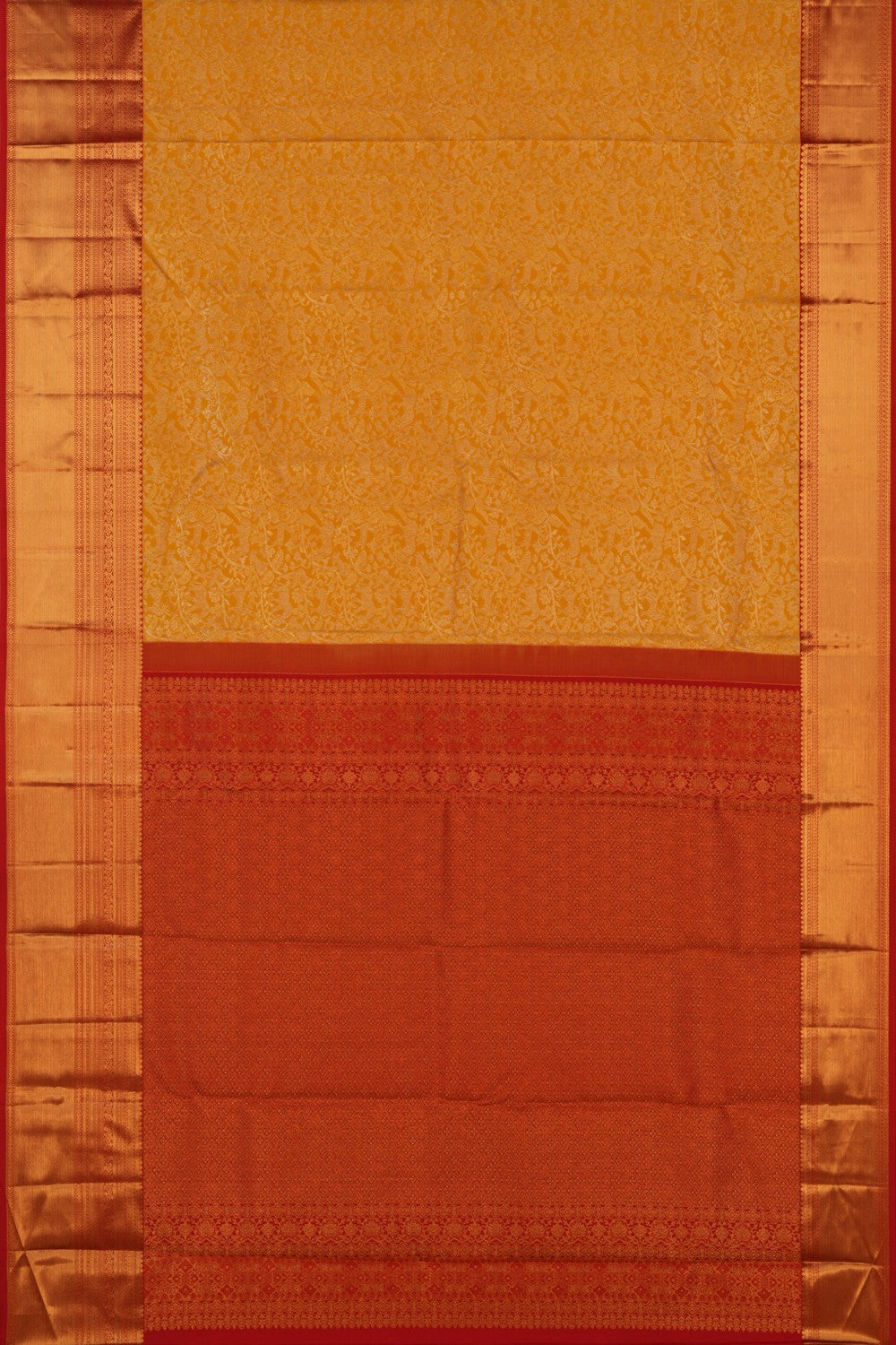Kanchipattu Tissue Brocade Yellow Saree