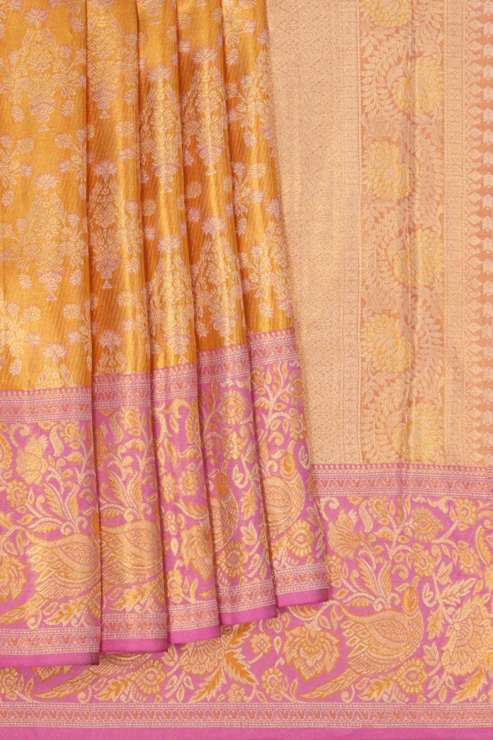 Kanchipattu Tissue Brocade Gold Saree