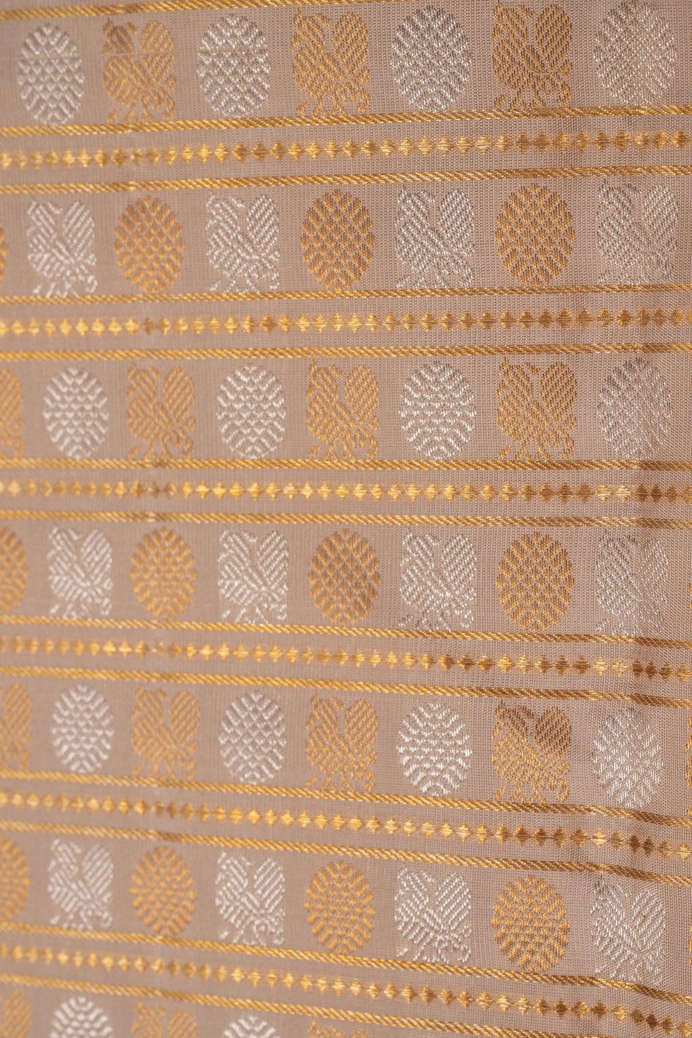 Image of An Ethereal Pearl-White Brocade Saree