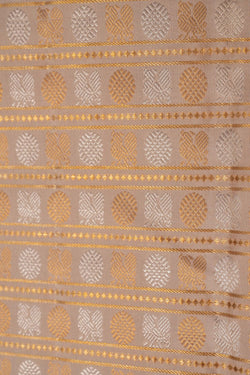 Image of An Ethereal Pearl-White Brocade Saree