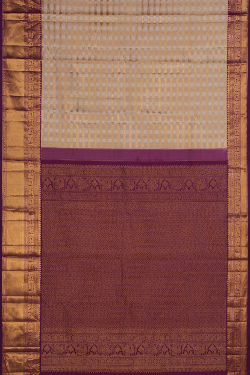 Image of An Ethereal Pearl-White Brocade Saree