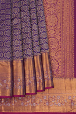 Image of Kanchipattu Purple Brocade Saree