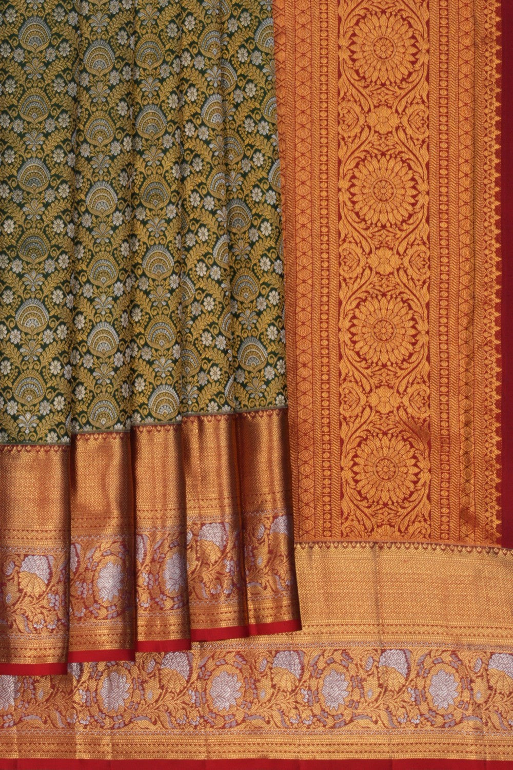 Image of Kanchipattu Green Brocade Saree