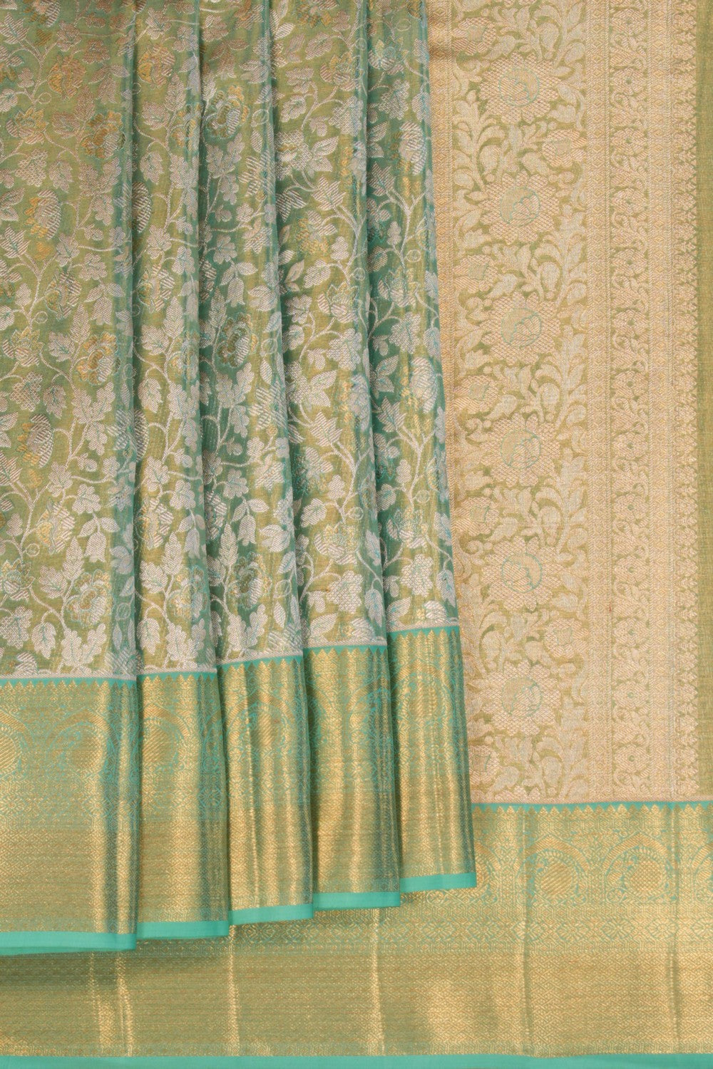 Image of Kanchipattu Green Brocade Saree