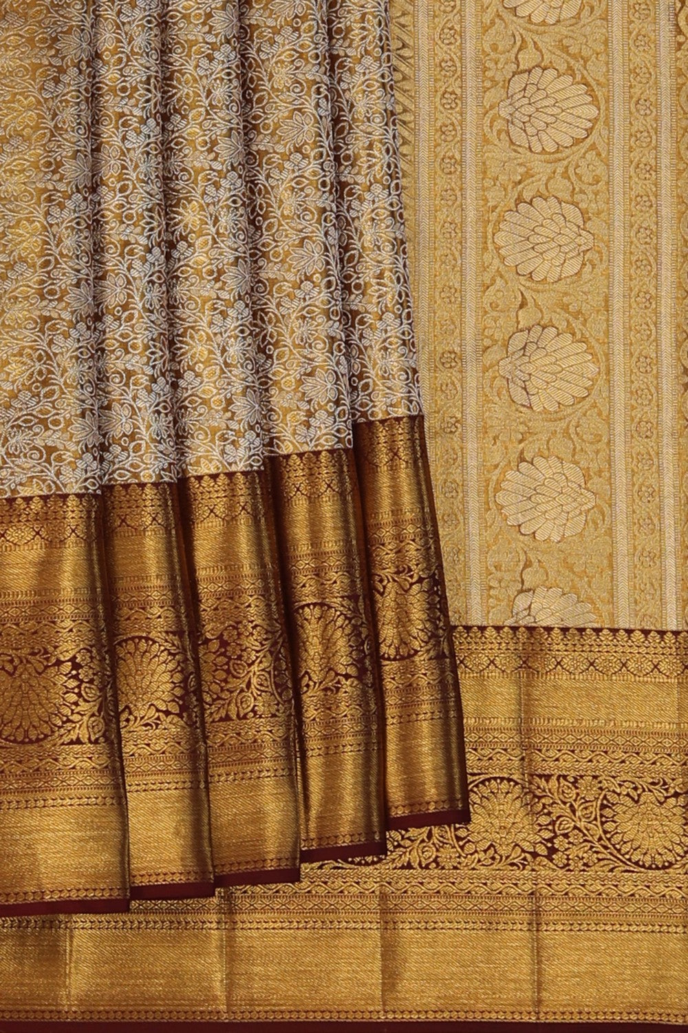 Kanchipattu Moss Green Brocade Saree