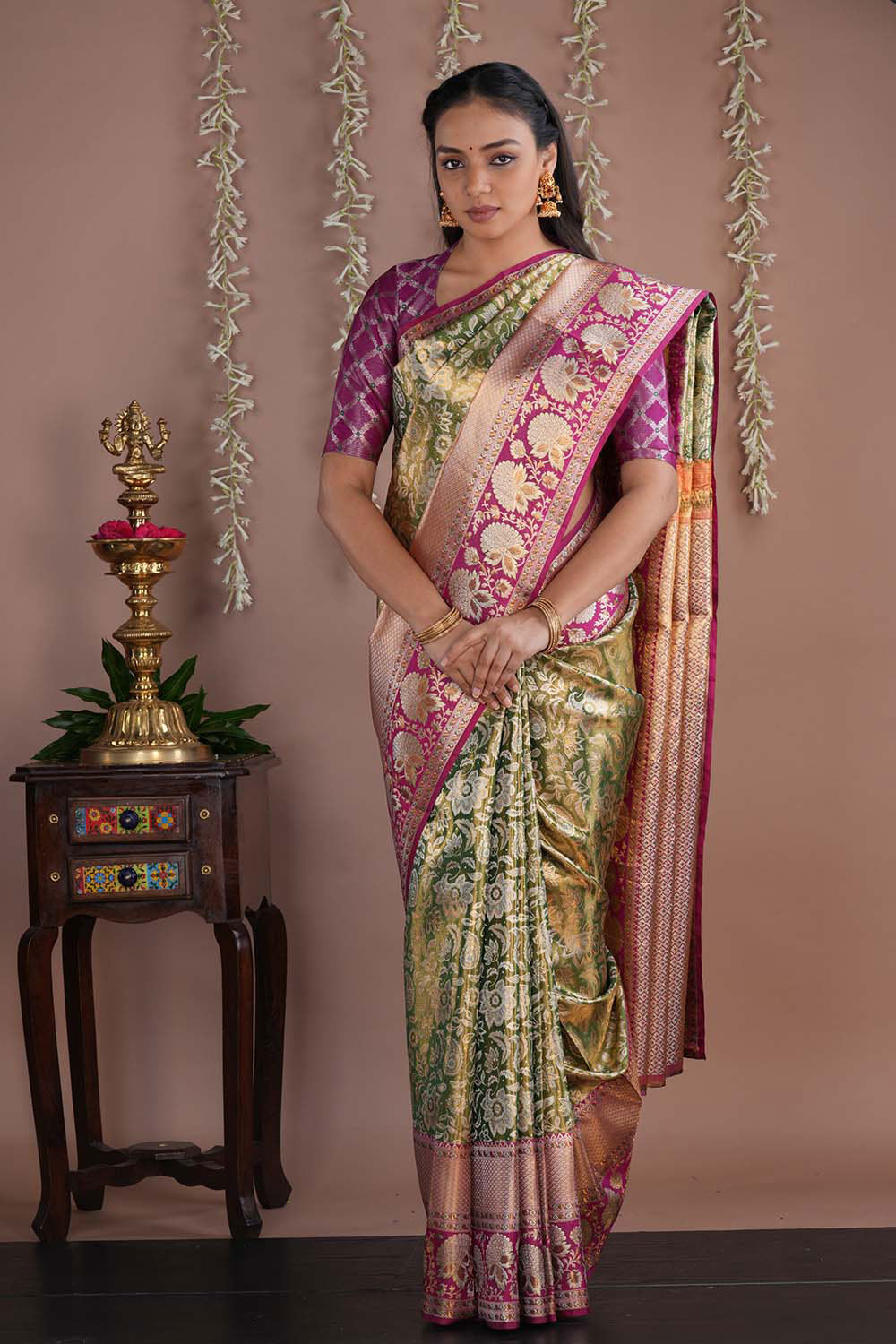 Kanchipattu Brocade Green Saree