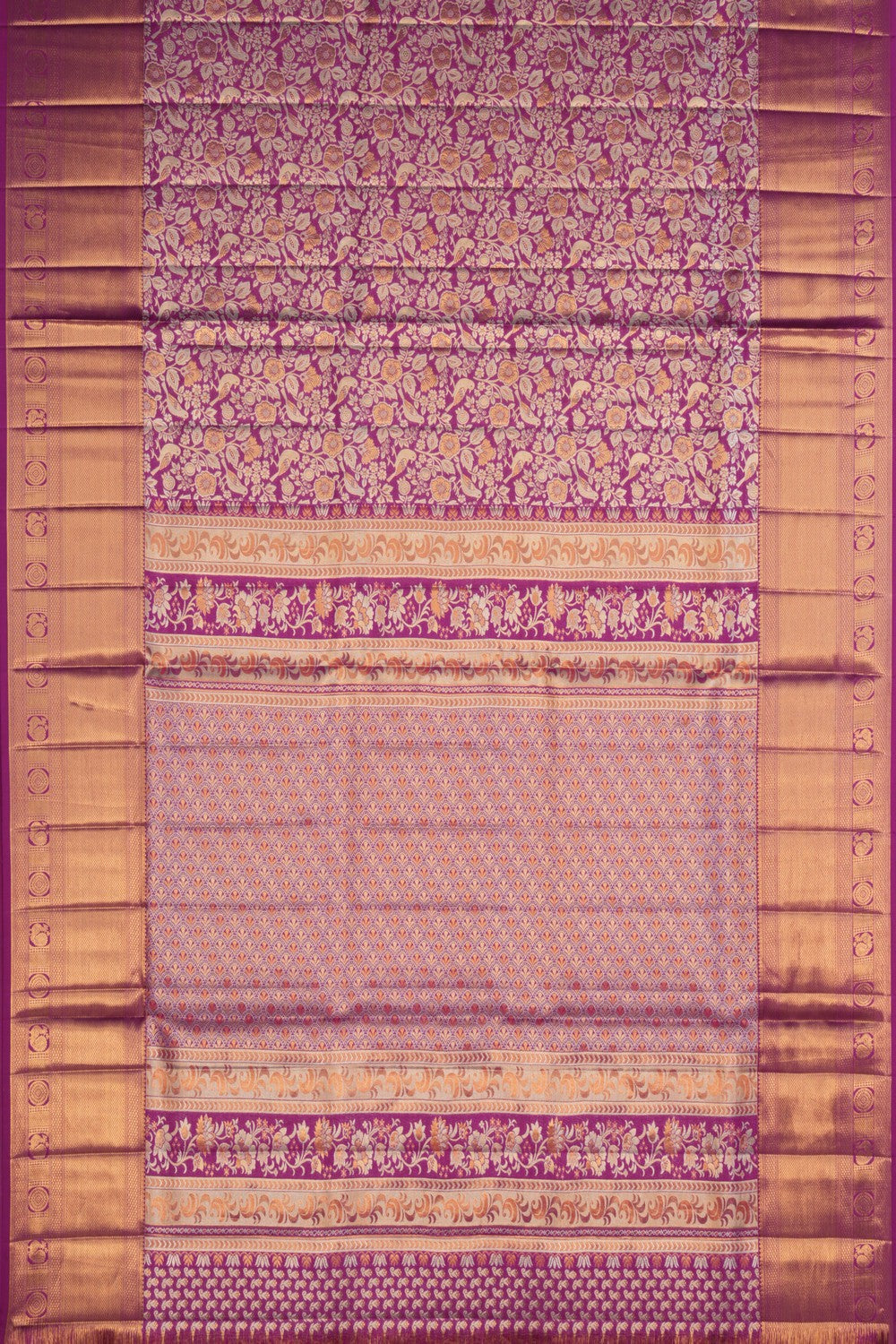 Image of Kanchipattu Magenta Pink Brocade Saree