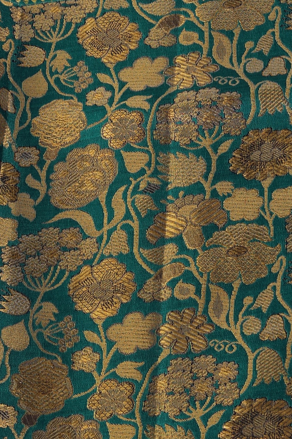 Image of Kanchipattu Teal Blue Brocade Saree