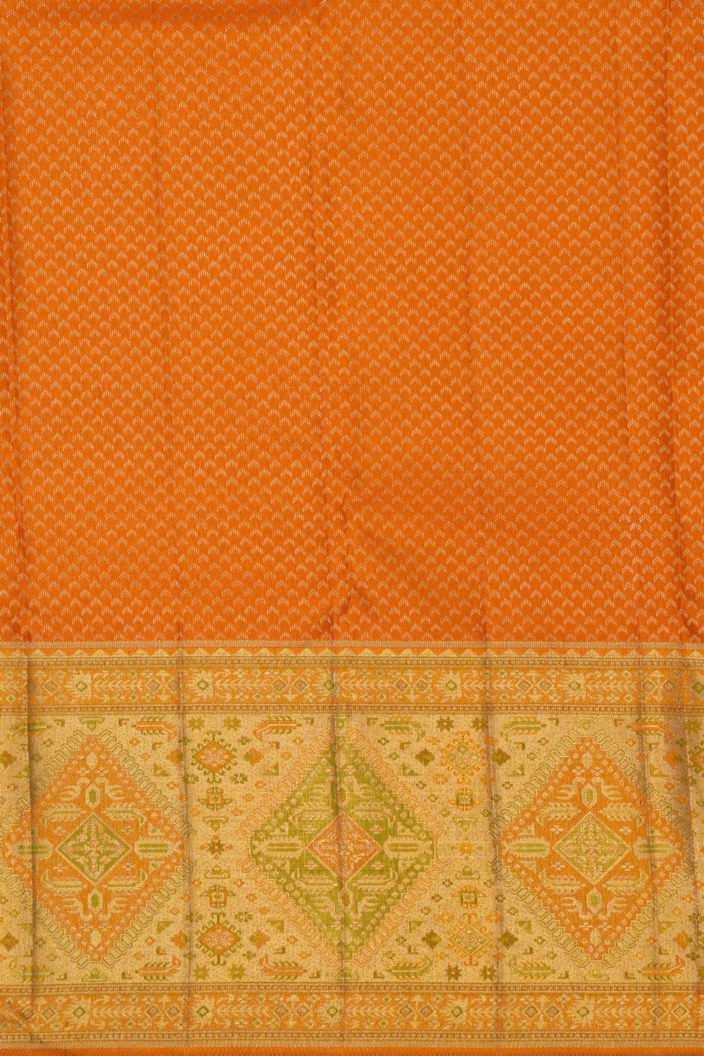 Image of Kanchipattu Brocade Orange Saree