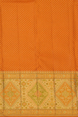 Image of Kanchipattu Brocade Orange Saree