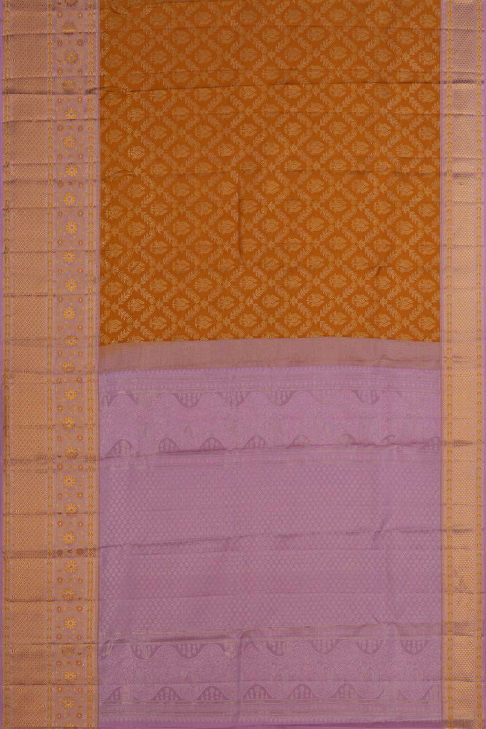 Kanchipattu Brocade Mustard Saree