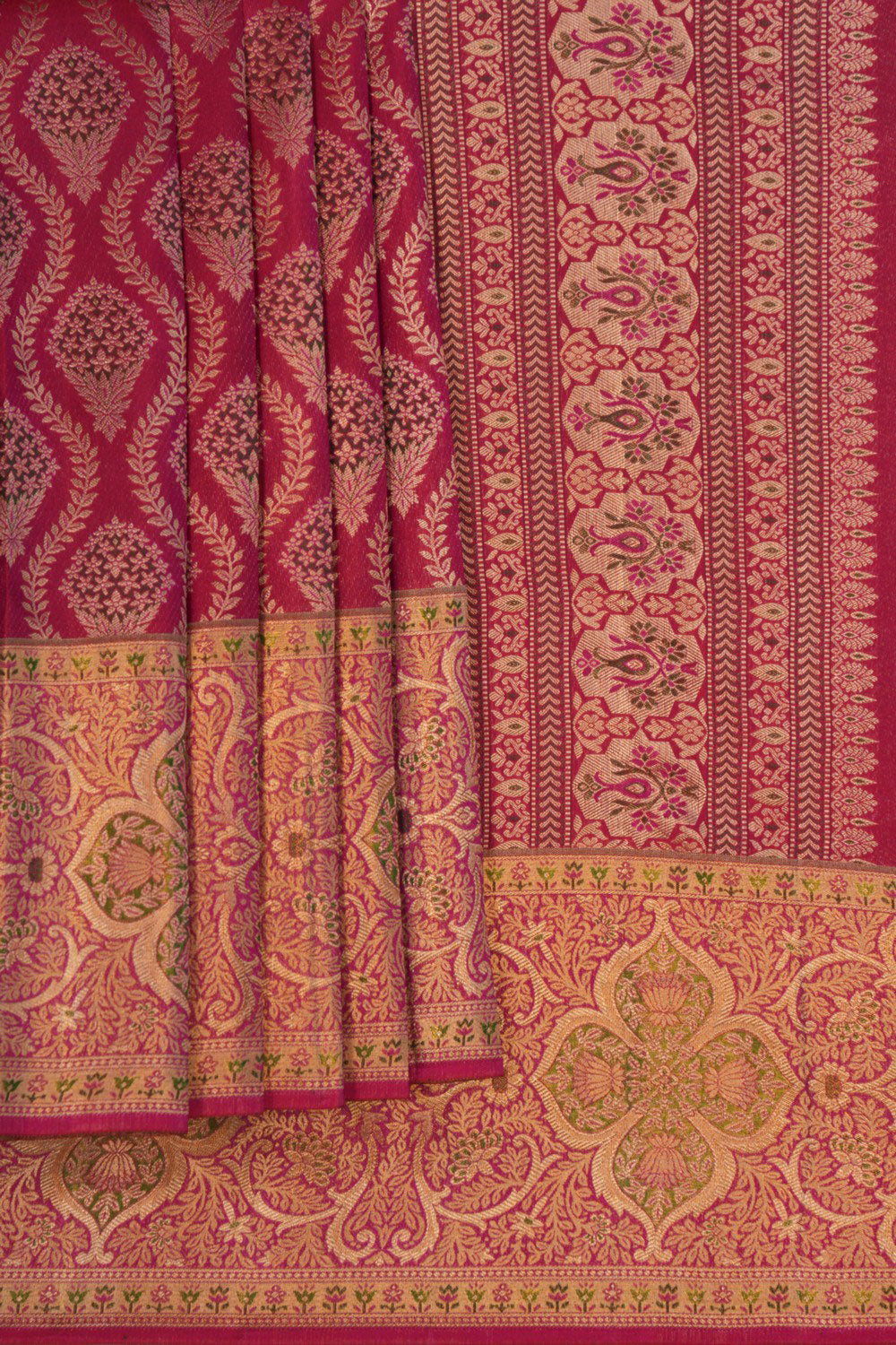 Image of Kanchipattu Brocade Plum Pink Saree