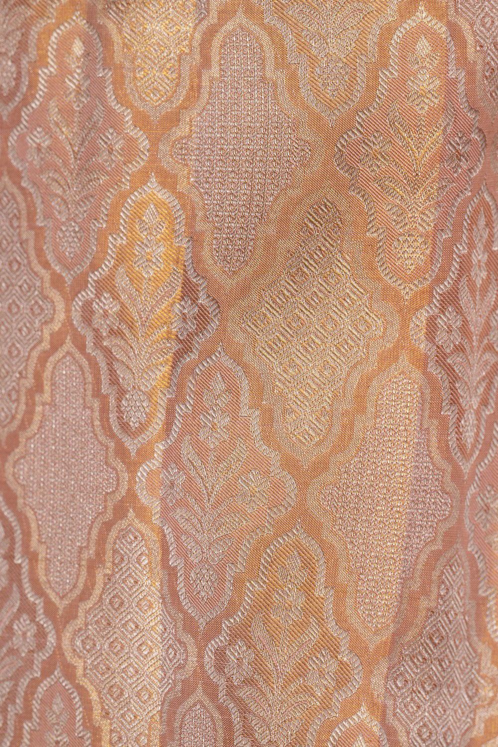 Kanchipattu Brocade Gold Peach Saree