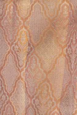 Image of Kanchipattu Brocade Gold Peach Saree