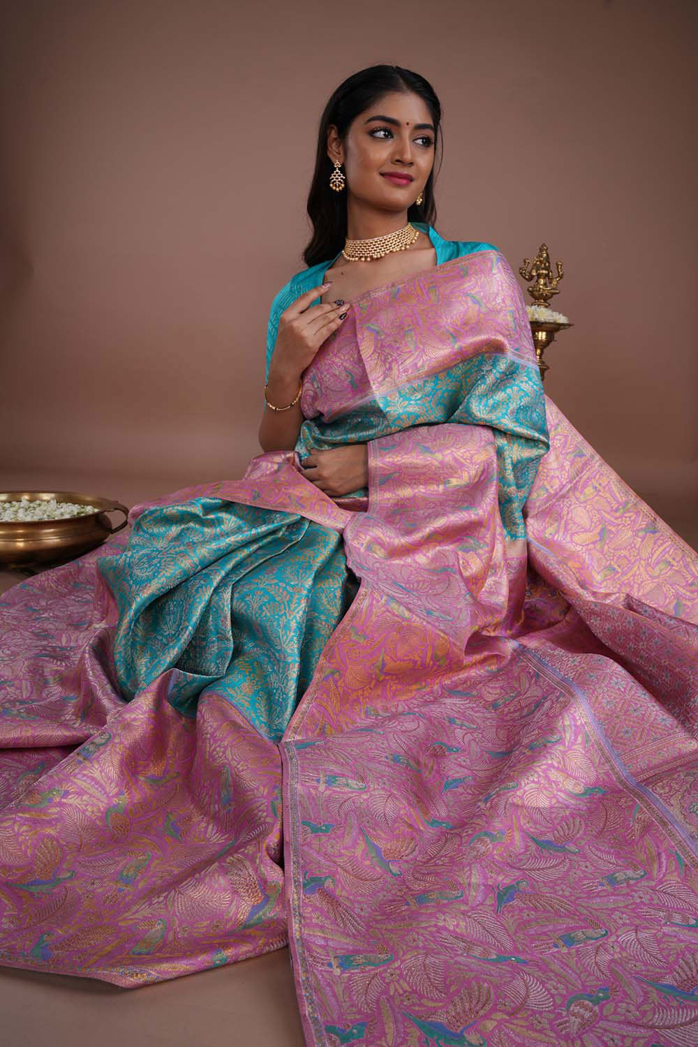 Image of Kanchipattu Brocade Blue Saree