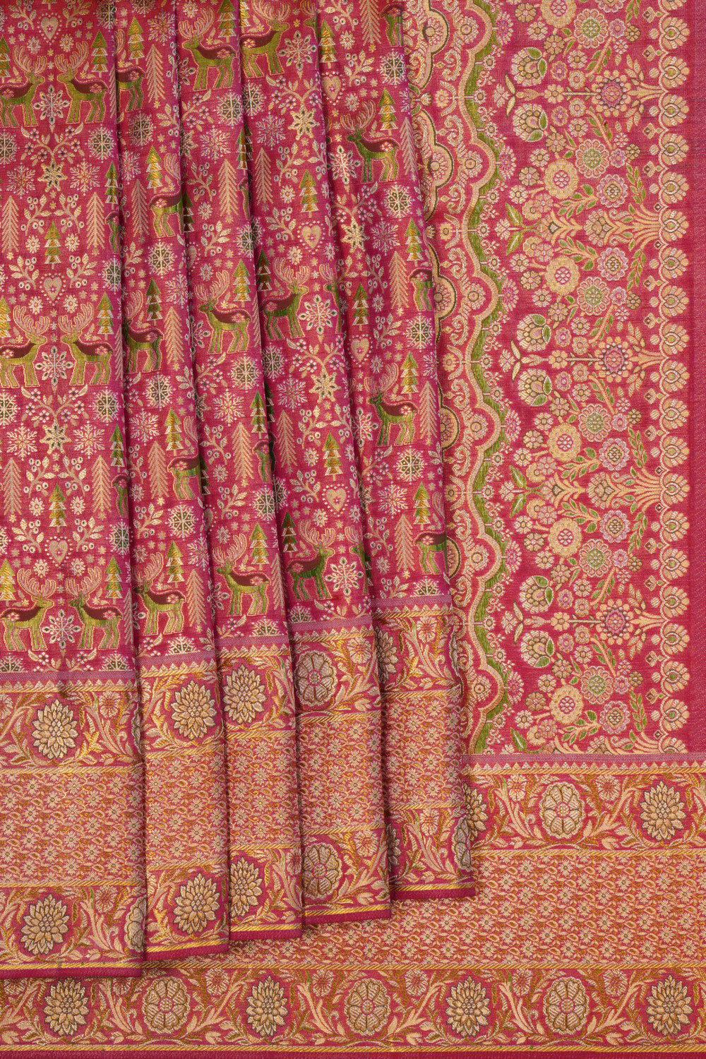 Image of Kanchipattu Brocade Pink Saree